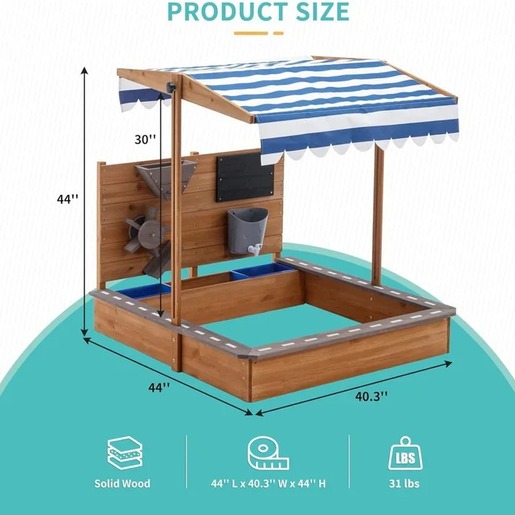 KINDER HOME drveni dječiji pješčanik sa krovom za dvorište