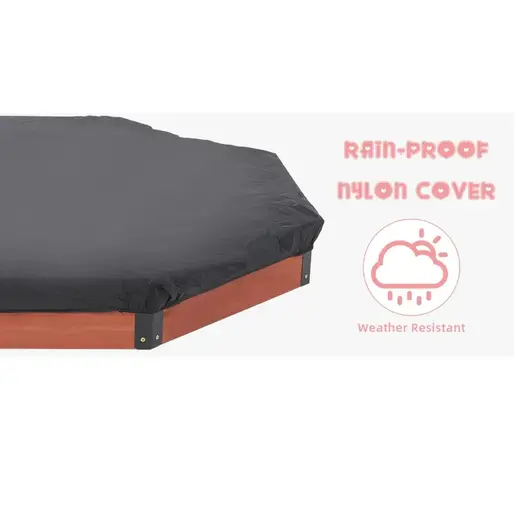 KINDER HOME veliki dječji drveni pješčanik osmerokut sa navlakom