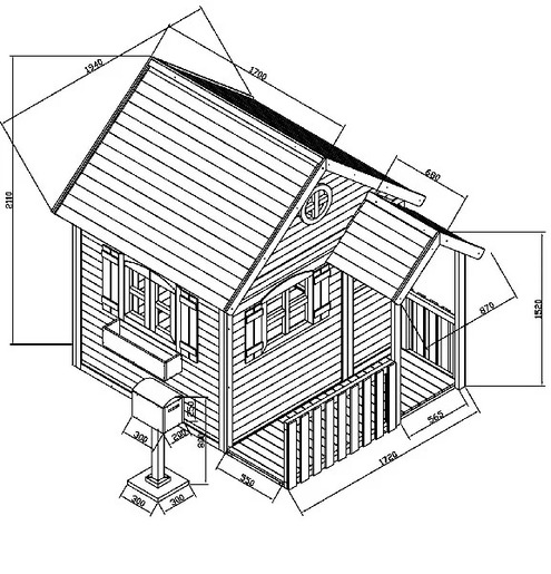 KINDER HOME velika dječija drvena kućica sa verandom