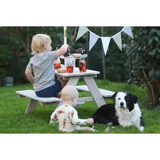 KINDER HOME dječiji piknik stol sa kišobranom UV zaštita