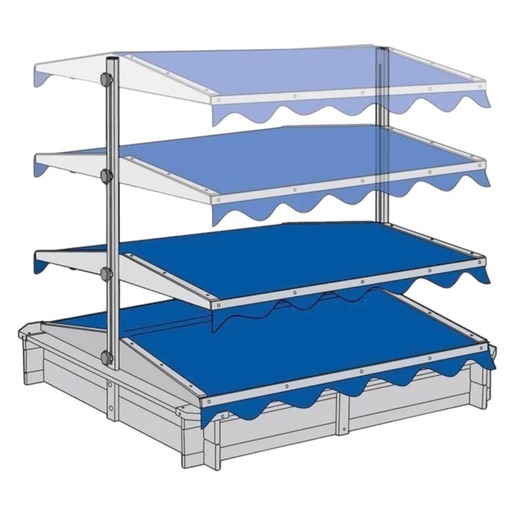 KINDER HOME dječiji drveni pješčanik sa krovom UV 30 zaštita, podesivi poklopac