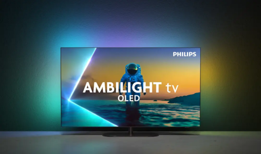 PHILIPS OLED televizor 55OLED820/12, 4K Ultra HD, Smart TV, Google TV™, Ambilight s 3 strane, VRR 144 Hz, P5 AI perfect picture engine, Crni