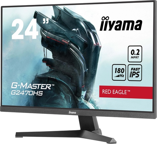 iiyama monitor G-MASTER G2471HS-B1 Gaming, 23.8" FHD Fast IPS, 240Hz, 0.3ms, 350 nits, Adaptive Sync, HDR10, HDMI, DP, zvučnici, VESA