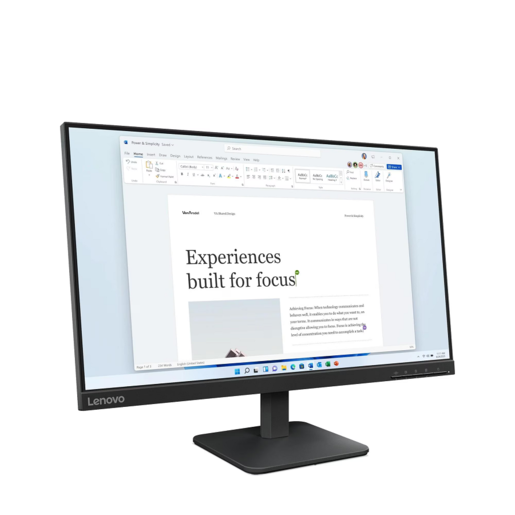 Lenovo monitor L24-4e, 23.8" FHD IPS Anti-Glare, 100Hz, 3ms, 250 nits, HDMI, VGA, VESA