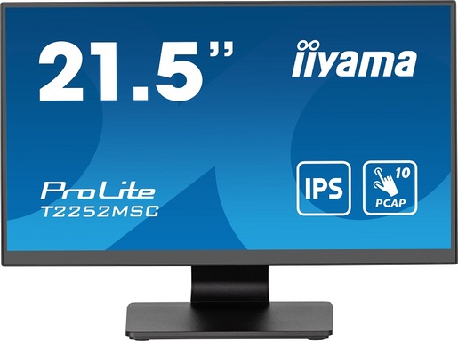 iiyama monitor T2252MSC-B2, 21.5" FHD IPS Touch, 5ms, 250 nits, HDMI, DP, USB, zvučnici, VESA