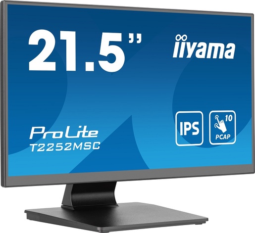 iiyama monitor T2252MSC-B2, 21.5" FHD IPS Touch, 5ms, 250 nits, HDMI, DP, USB, zvučnici, VESA