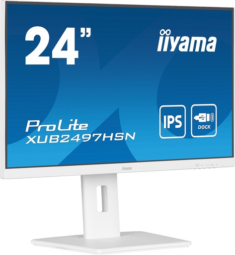 iiyama monitor XUB2497HSN-W2, 23.8" FHD IPS, 100Hz, 1ms, 300 nits, HDMI, 2x DP, USB-C 65W, USB Hub, RJ-45, zvučnici, Full Ergo, VESA