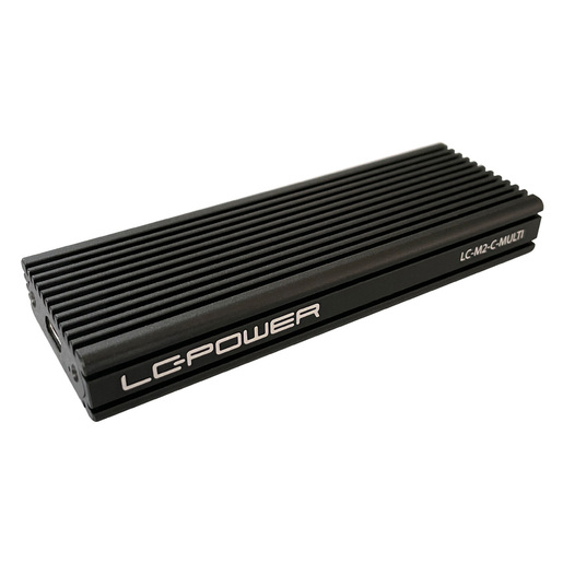 LC-Power LC-M2-C-MULTI-2 USB 3.2 Gen. 2x1 Type C M.2SSD Enclosure,SATA&nvme