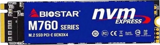BIOSTAR 256GB SSD M.2, NVMe PCI-E Gen3x 4, 2280 M.2, R/W: 2800 MB/s 1150 MB/s