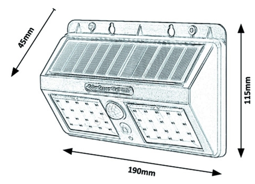 GLOBO solarna lampa LED 40SMD 5W 6500K sa senzorom LVT 0602 za dvorište