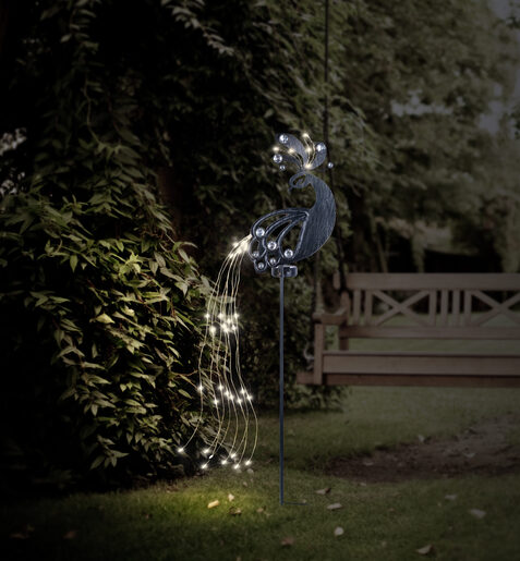 GLOBO solarna lampa paun LED 36019 za vrt i dvorište