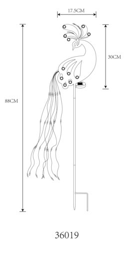 GLOBO solarna lampa paun LED 36019 za vrt i dvorište