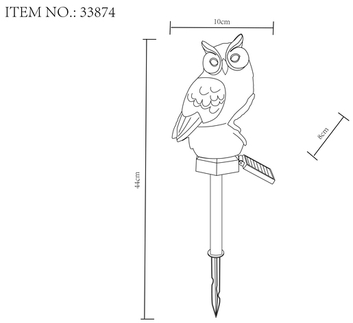 GLOBO solarna lampa sova LED 33874 za vrt i dvorište