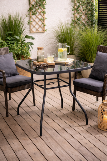 Green Bay vrtni stol Faro – 90 × 90 cm, crno/sivi