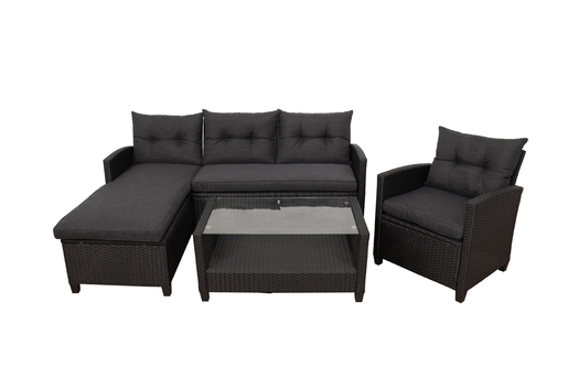 Green Bay vrtni set Cebu – ugaona garnitura + fotelja + stol