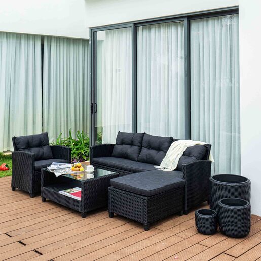 Green Bay vrtni set Cebu – ugaona garnitura + fotelja + stol