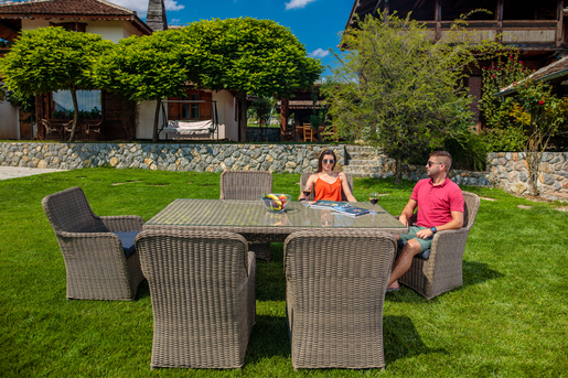 Green Bay fotelja Sicily – ratan sa metalnom konstrukcijom