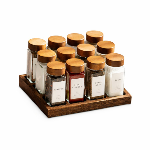 Millery set za začine 12 kom 120 ml sa drvenim poklopcima