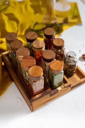 Millery set za začine 12 kom 120 ml sa drvenim poklopcima