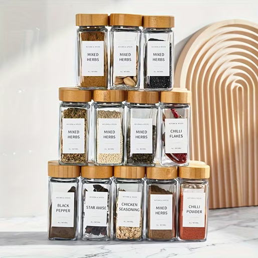 Millery set za začine 12 kom 120 ml sa drvenim poklopcima