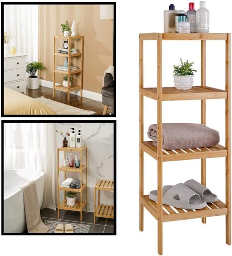 Millery bambus polica sa 4 nivoa 115 cm – višenamjenska polica