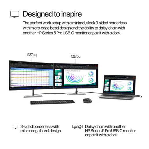 HP Monitor S5 Pro 527pq, 27" QHD IPS, 100Hz, 5ms, Anti-Glare, HDMI, DP, VESA