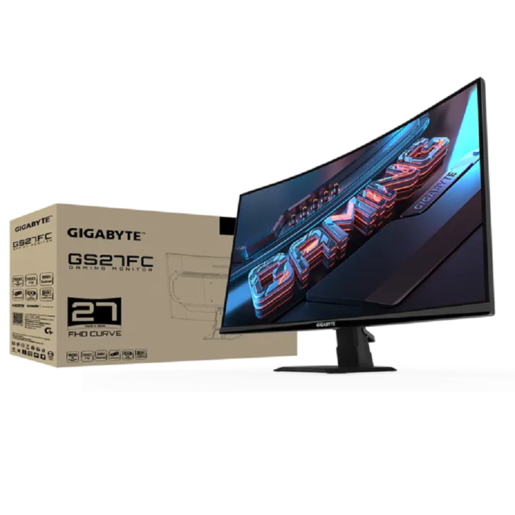 Gigabyte Monitor GS27FC EU1, 27" FHD VA Curved 1500R, 180Hz, 1ms, HDR Ready, Anti-Glare, 2x HDMI, DP, VESA, AMD FreeSync