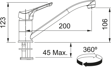 Franke kuhinjska česma FB 250.031 Basic New 360°, hrom