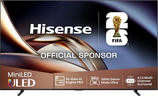 Hisense Mini LED 100U8Q, 4K Ultra HD, Smart TV, VIDAA , Hi-View AI Engine PRO,4.1.2 Surround, 165Hz Game Mode Pro, Crni