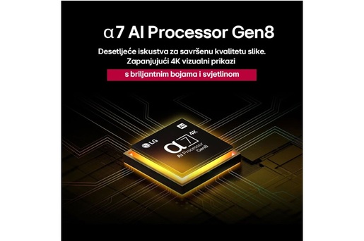 LG QNED televizor 43QNED84A3C, 4K Ultra HD, Smart TV, webOS 25, HDR10/HLG, α7 AI procesor 4K Gen8, Local Dimming, Crni