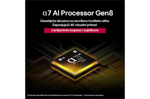 LG LED televizor 50UA73003LA, 4K Ultra HD, Smart TV, WebOS, HDR10 Pro, α7 AI procesor 4K Gen8, Crni