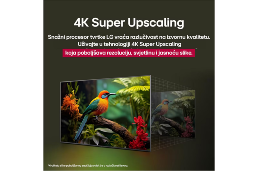 LG TV LED 50UA74003LB, 4K UHD, Smart TV, WebOS 25, α7 AI Processor 4K Gen8, HDR10, Crni