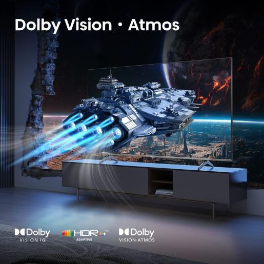 Hisense QLED televizor 100E7Q PRO, 4K Ultra HD, Smart TV, VIDAA U8.5, Dolby Vision IQ™ HDR10+, Game Mode Pro 144 Hz VRR, Tamno Sivi