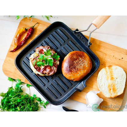 PENGO grill tava od lijevanog željeza sa sklopivom ručkom 28 cm