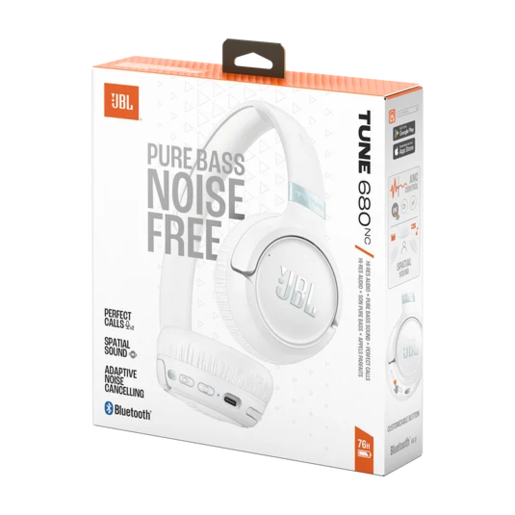 Bežične slušalice JBL Tune 680NC, on-ear, ANC, Bluetooth, bijele