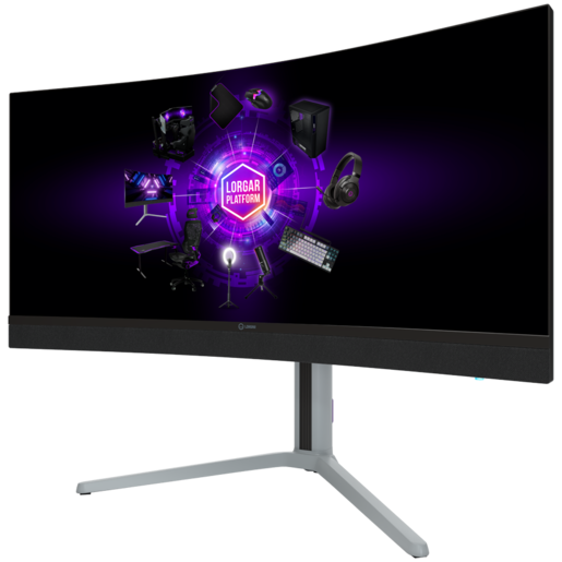 LORGAR Gaming monitor PRO 34MP1 Curved, 34" UWQHD MiniLED VA, 180Hz, 1ms, 1000 cd/m2, AMD FreeSync Technology/G-Sync, Tilt, HAS, Swivel