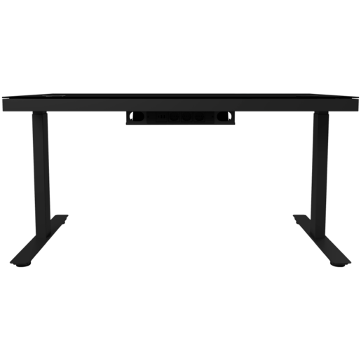 LORGAR LRG-DP80G Gaming stol, Dual-motor sit/stand adjustable-height, wireless charger, RGB lighting, solid tempered glass tabletop, black