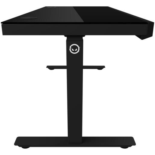LORGAR LRG-DP80G Gaming stol, Dual-motor sit/stand adjustable-height, wireless charger, RGB lighting, solid tempered glass tabletop, black