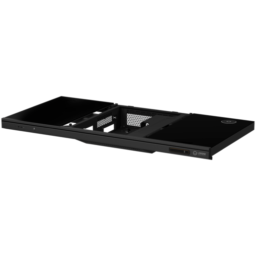 LORGAR LRG-DE90G Gaming stol, Dual-motor sit/stand adjustable-height, wireless charger, RGB lighting, tempered glass tabletop, black.