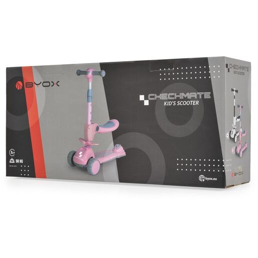 BYOX dječiji romobil Checkmate Royal bijeli 2u1