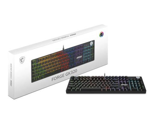 MSI Forge Mehanička Gaming Tastatura GK320 Red US, hot-swap, RGB, metalni poklopac