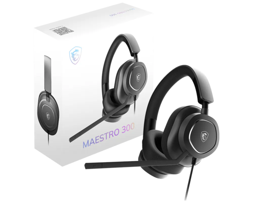 MSI Maestro 300 Gaming Slušalice s Mikrofonom, USB-C, USB-A Adapter, 40 mm Driver, 20–40000 Hz