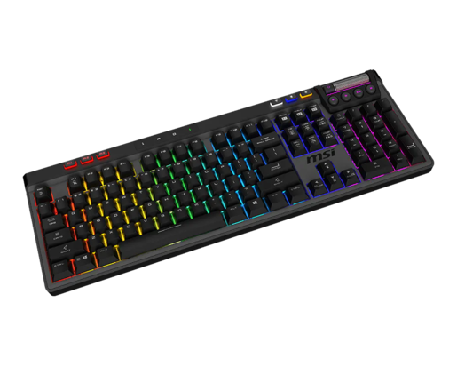 MSI Strike Pro Gaming Tastatura Wireless Silent US Bežična, mehanička, hot-swap, PBT tipke, tri načina povezivanja