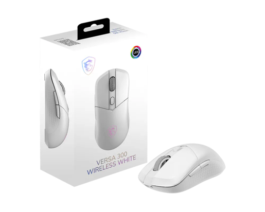 MSI Versa 300 White Bežični Gaming Miš, Wireless, 8000 DPI, Bluetooth, 2.4 GHz Wireless, 60 g