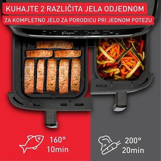 TEFAL friteza na vrući zrak EY942HE0 Dual Easy Fry XXL, 6,5 L + 4,5 L