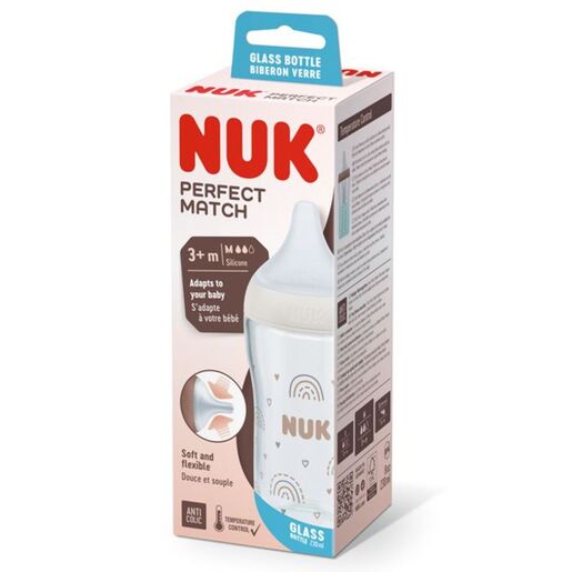 NUK Perfect Match staklena bočica 230 ml 0m+, duga