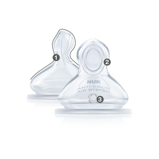 NUK First Choice+ silikonski sisač srednja rupica M, 2 kom, 0-6m