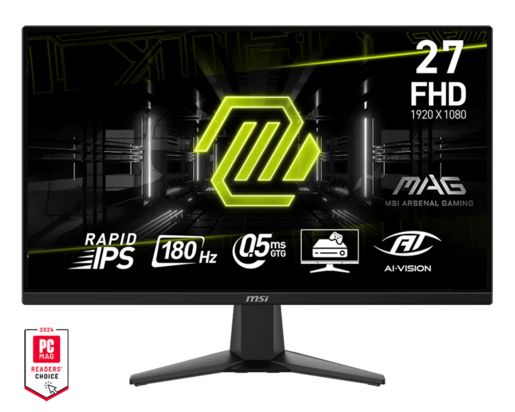 MSI MAG 275F gaming monitor, 27", 1920x1080, Rapid IPS, Ravni, Adaptive-Sync, AMD FreeSync, HDMI x2, DP, 180Hz, 0.5ms