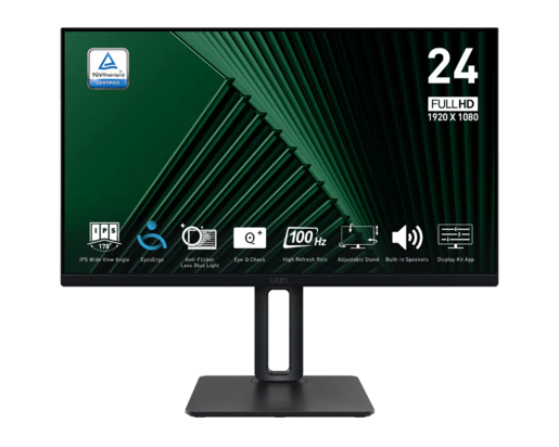 MSI PRO MP245PG monitor, 23,8", 1920x1080, IPS, Ravni, Adaptive-Sync, Anti-glare, HDMI, DP, 100Hz, 1ms