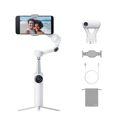 Insta360 Flow 2 AI Tracker Summit White + Insta360 Mic Air (1 TX + 1 RX)